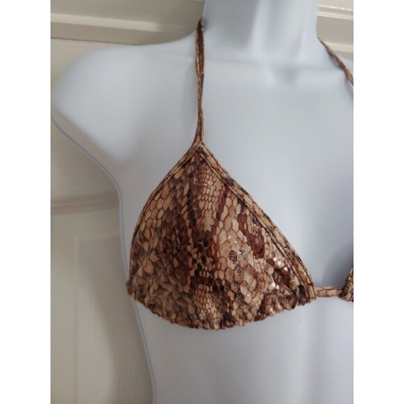 Guillermina Baeza M 2 piece Glossy Snakeskin Bikini Embroidery Barcelona - Picture 3 of 12